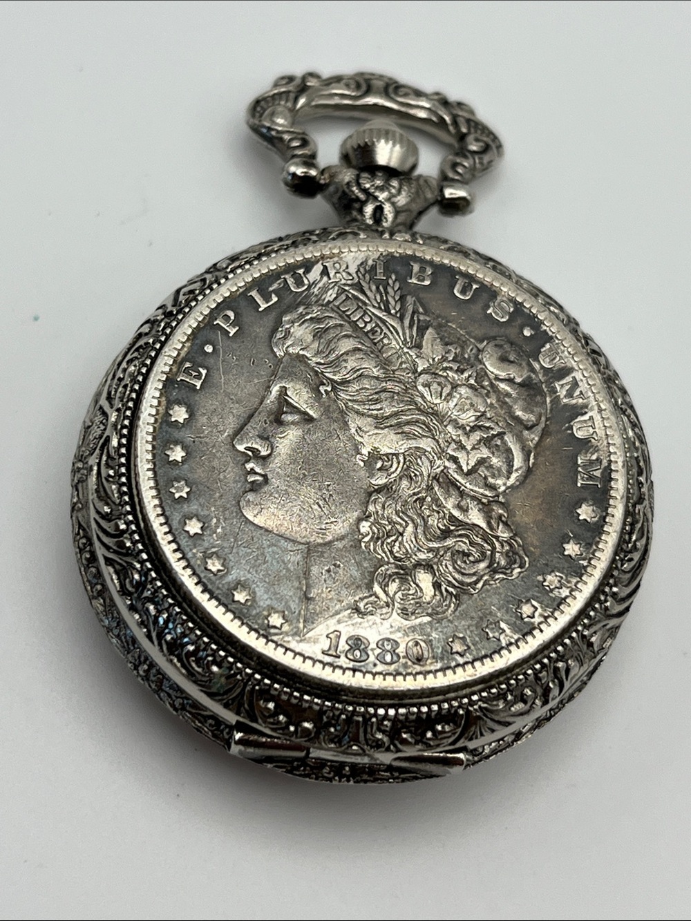 1880 Morgan Silver Dollar Coin Pocket Watch